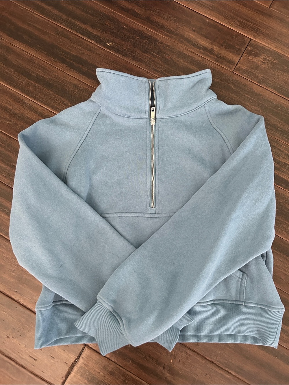 Amazon Women's Pale Blue Quarter-Zip Pullover Hoodie